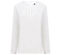 Pleat Front Long Sleeve Blouse Henbury White M