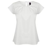 Henbury Womens/Ladies Pleat Front Short Sleeve Top PC2957