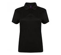 Henbury Womens/Ladies Stretch Microfine Pique Polo Shirt (XXL) (Black)