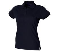 Henbury Womens/Ladies Stretch Pique Polo Shirt Top Szs S-XL / S Navy RW624
