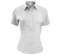 Henbury Womens/Ladies Wicking Short Sleeve Work Shirt (S) (White)