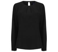 Yarn Pleat Front Long-Sleeved Blouse Henbury Black XXL