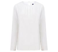 Henbury Womens/Ladies Yarn Pleat Front Long-Sleeved Blouse RW9332