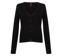 Henbury Women's Lightweight V Neck Cardigan in Black | Size: 18 Henbury Black 18