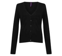 Henbury Women's Lightweight V Neck Short Cardigan in Black | Size: 2XL Henbury Black 2XL