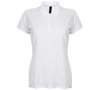 Henbury Women's Micro-Fine Piqué Polo Shirt (Large 36/38", White)