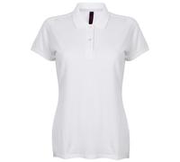 Henbury Women's Micro-Fine Short Sleeve Polo Shirt in White | Size: Medium Henbury White M