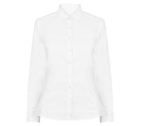 Henbury Women's Modern Long Sleeve Oxford Shirt in White | Size: Small Henbury White S