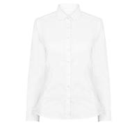 Henbury Womens Modern Long Sleeve Regular Fit Oxford Shirt White XXL/R