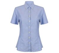Henbury Women's Modern Short Sleeve Oxford Shirt Wrinkle Resistant Cotton Blend