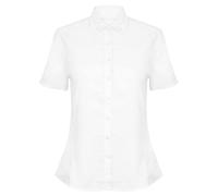 Henbury Women's Modern Short Sleeve Oxford Shirt Wrinkle Resistant Cotton Blend
