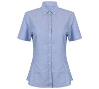 Henbury Women's Modern Short Sleeve Oxford Shirt in Blue | Size: 3XL Henbury Blue 3XL