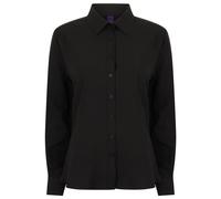 Henbury Women's Moisture Wicking Long-Sleeved Shirt in Black | Size: Large Henbury Black L