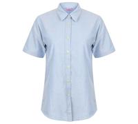 Henbury Women's Oxford Short-Sleeved Formal Shirt in Blue | Size: 4XL Henbury Blue 4XL