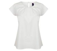 Henbury Blouse Pleat Front – Short Sleeve, Keyhole Back – Women's