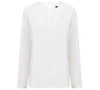 Henbury Women's pleat front long sleeve blouse H598 - Pleat front detail