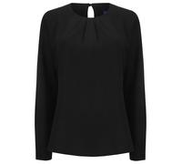 Henbury Women's pleat front long sleeve blouse H598 - Womens