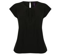 Henbury Women's Pleated Blouse in Black | Size: 20 Henbury Black 20