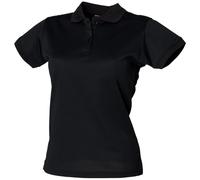 Henbury Womens/Ladies Coolplus® Fitted Polo Shirt (L) (Black)