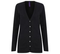Henbury Women's v-button cardigan H723 - Womens, 50% Cotton, Oeko-Tex