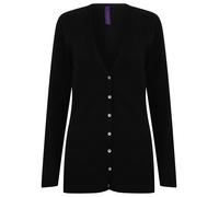 Henbury Women's v-button cardigan H723 - Womens, 50% Cotton, Oeko-Tex
