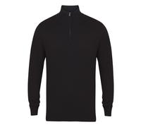 Henbury ¼ zip jumper H729 - 12 gauge, knitted quarter zip, Metal zip and puller