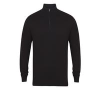 Henbury ¼ zip jumper H729 - Mens, 50% Cotton, Oeko-Tex