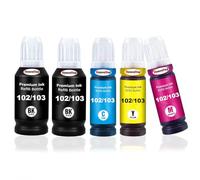 HenceBuy 102 Multipack Compatible for 102 Ink Cartridges or Epson 102 Ink Bottle EcoTank ET-1810 ET-2810 ET-2850 ET-2856 ET-2860 ET-2861 ET-2830 ET-3850 ET-4800 ET-4850 ET-2750 ET-2720