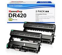 HenceBuy 2 Pack DR420 Drum Unit Compatible for Brother DR 420 DR-420 Black Work with HL-2240 HL-2270DW HL-2280DW HL-2230 MFC-7360N MFC-7860DW DCP-7065DN Intellifax 2840 2940 Printer (Drum ONLY)