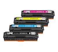 HenceBuy 207X Toner Cartridge Multipack With Chip Compatible for HP 207X 207A for Color Laserjet Pro MFP M283fdw M255dw M282nw M283fdn M255nw W2210X W2211X W2212X W2213X - Black Cyan Yellow Magenta