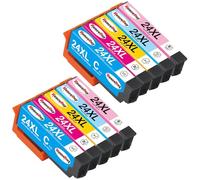 HenceBuy 24XL Ink Cartridges Multipack Compatible for Epson 24 XL for Expression Photo XP-970 XP-55 XP-950 XP-860 XP-960 XP-750 XP-760 XP-850 Printer (2C/2M/2Y/2LC/2LM)