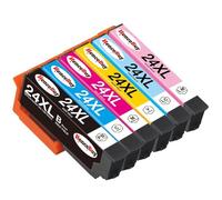 HenceBuy 24XL Ink Cartridges Multipack Compatible for Epson 24 XL for Expression Photo XP-970 XP-55 XP-950 XP-860 XP-960 XP-750 XP-760 XP-850 Printer (BK/C/M/Y/LC/LM)