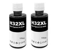 HenceBuy 32XL Black Ink Bottle Compatible for HP 32XL Ink Refill for Smart Tank 5105 5106 5107 7005 7305 7605 7306 7006 Plus 555 559 570 651 455 457 450 655 558 319 415 419 515 516 519 530 (2 Black)