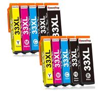 HenceBuy 33XL Ink Cartridges Replacement for Epson 33 XL Printer Ink for Expression Premium XP-7100 XP-900 XP-830 XP-645 XP-640 XP-635 XP-630 XP-540 XP-530 XP7100 XP900 XP645 XP640 XP830 (10-Pack)