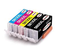 HenceBuy 580 & 581 XXL Ink Cartridges for Canon PGI-580XXL CLI-581XXL Compatible Pixma TS6300 TS6350 TS6351 TS8350 TS8352 TR8550 TS8150 TS8250 TS6150 TR7550 TS9150 TS6151 TS6250 TS6251 TS705 (5 Pack)