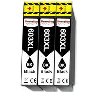 HenceBuy 603 Black Ink Cartridges XL Compatible for Epson 603XL Multipack Expression Home XP4100 XP4150 XP3105 XP3150 XP2100 XP2105 XP2150 XP2155 Workforce WF-2830 WF2810 WF2820 WF2850 WF2835 (3 BK)