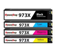 HenceBuy 973X Ink Cartridges Replacement for HP 973X 973 Compatible for HP PageWide Pro MFP 477dw 577dw 452dw 477dn 452dn 577z 552dw P55250dw Printer Black Cyan Magenta Yellow