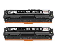 HenceBuy CF210X 131X Black Toner Cartridges Compatible for HP 131X CF210X CF210A 131A for HP LaserJet Pro 200 color MFP M276nw M276n M251n M251nw Printer (2 Black)