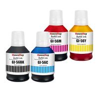 HenceBuy GI-56 Ink Bottles Multipack Compatible for Canon MAXIFY GX7050 GX6050 GX5050 GX4050 GX3050 GX5550 GX6550 Printer Black Cyan Magenta Yellow (4 Pack)
