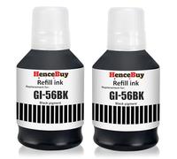 HenceBuy GI-56BK Black Ink Bottles Compatible for Canon GI-56 GI56 BK for Canon MAXIFY GX7050 GX6050 GX5050 GX4050 GX3050 Printer (2 Black)