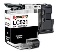 HenceBuy LC521BK Black Ink Cartridge Compatible for Brother LC521 BK LC-521 | DCP-J1260W DCP-J1360DW DCP-J1310DW DCP-J1313DW DCP-J1460DW Printer Single Pack