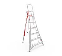 Henchman Aluminium Fully Adjustable PRO Tripod Ladder - 3 Adjustable Legs, For Professional Gardeners, 150kg Weight Limit, Lightweight, Durable (8ft / 2.4m)