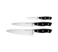 HENCKELS by ZWILLING Accent, 3-piece Riveted Knife Set, Including paring, Meat and Chef's Knife, Black