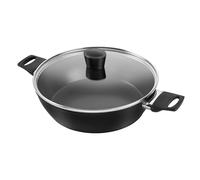 HENCKELS by ZWILLING Breeze 28 cm Serving Pan with 2 Handles and Lid, Black