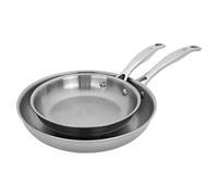 HENCKELS Clad H3 2-pc Induction Frying Pan Set, 8-inch Fry Pan and 10-inch Fry Pan, Stainless Steel, Durable and Easy to Clean, 8-inch & 10-inch