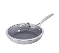 Henckels Paradigm Ceramic 10-inch Stainless Steel Dual Performance Fry Pan + Lid