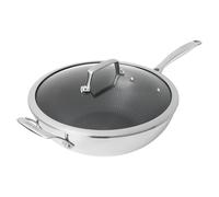 Henckels Paradigm Ceramic 12-inch Stainless Steel Dual Performance Wok with Lid