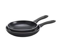 HENCKELS x EMERIL Lagasse Nola 2-pc Nonstick Frying Pan Set, 9.5-inch and 11-inch Frying Pan, Heavy-Gauge Aluminum for Fast, Even Heat Cooking, Made in Italy, Black