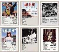 HENCT ART Lana Poster Dél Réy Album Cover Signed Limited Posters Print Rapper Music Posters Canvas Wall Art Room Aesthetic Set of 6 for Teen and Girls Dorm Decor 8x10 inch Unframed
