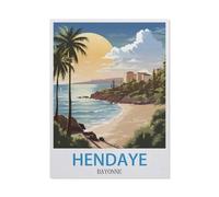 Hendaye Bayonne Vintage Travel Poster,Metal Tin Sign,For Farmhouse Home Bathroom Garage Cafe Office Kitchen Restaurant Man Cave Vintage Art Wall Decor Poster(15x30cm)6x12 inch-BU94